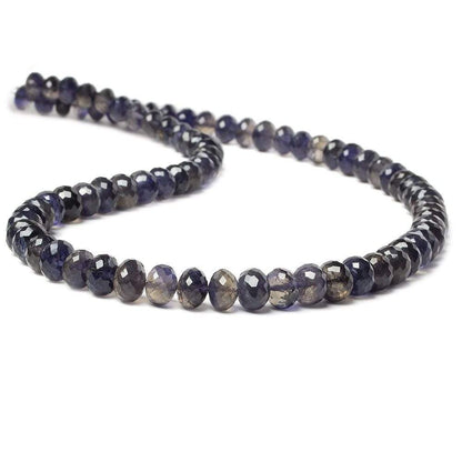 6-7mm Dark Iolite Micro-faceted rondelle beads 15 inch 79 pieces