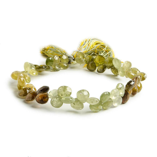 6-7mm Grossular Garnet Heart Briolette 8 Inch 58 Beads