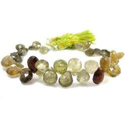 6-7mm Grossular Garnet Heart Briolette 8 Inch 58 Beads