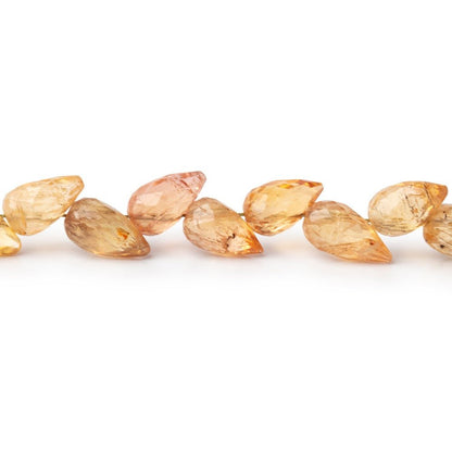 6-7mm Imperial Topaz Shoulder Drill Faceted Tear Drop 4 inch 17 Beads