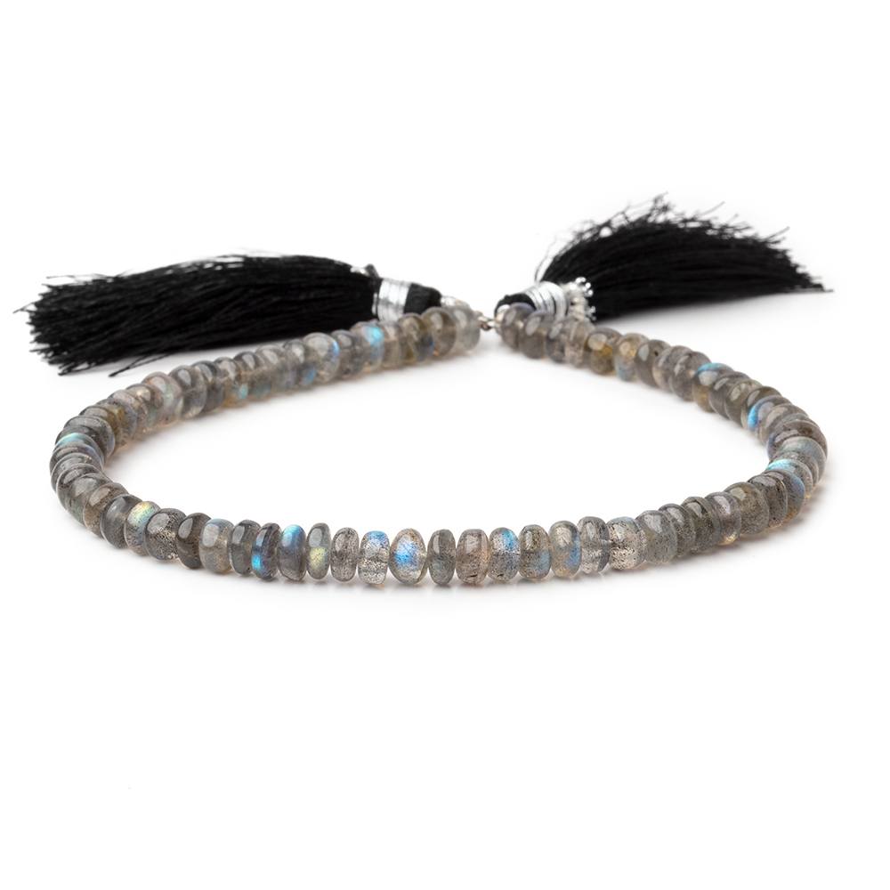 6-7mm  Labradorite Plain Rondelle Beads 9.75 inch 69 pieces