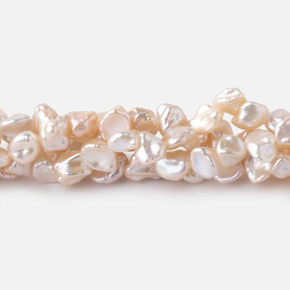 6-7mm Light Peach Side Drilled Keshi Freshwater Pearls 15.5 inch 70 pieces