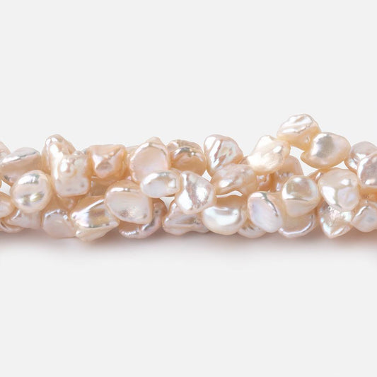 6-7mm Light Peach Side Drilled Keshi Freshwater Pearls 15.5 inch 70 pieces