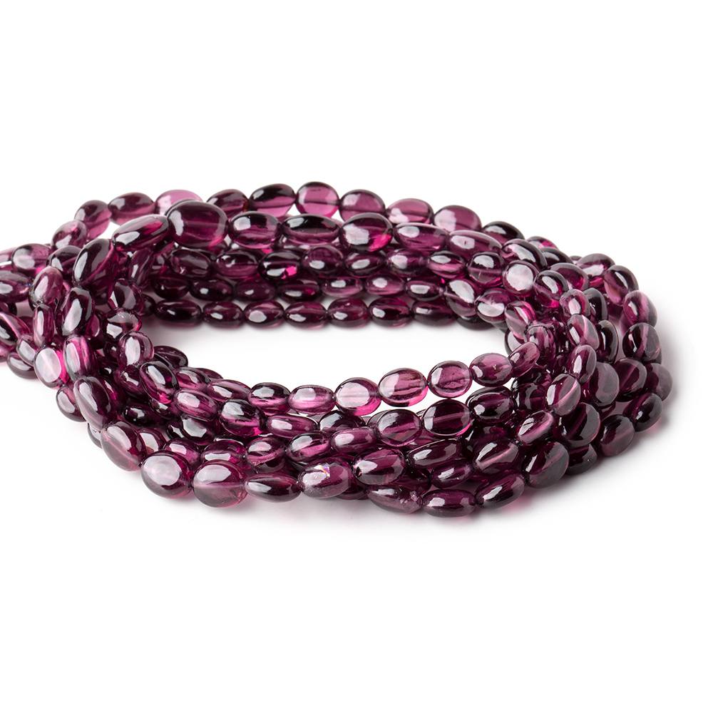 6-7mm Malaia Garnet Plain Oval Beads 16 inch 55 pieces AA