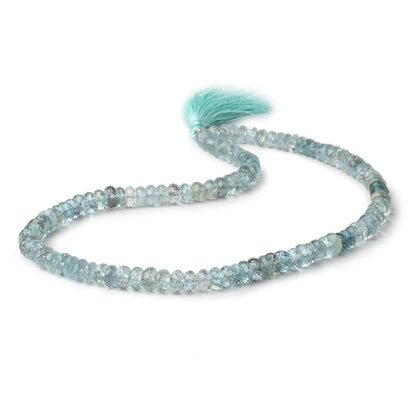 6-7mm Moss Aquamarine Faceted Rondelle Beads 16 inch 109 pieces