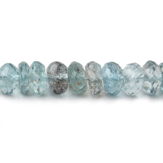6-7mm Moss Aquamarine Faceted Rondelle Beads 16 inch 109 pieces