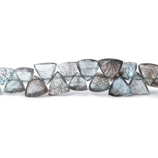 6-7mm Moss Aquamarine Top Drilled Faceted Triangle Beads 7 inch 57 pieces