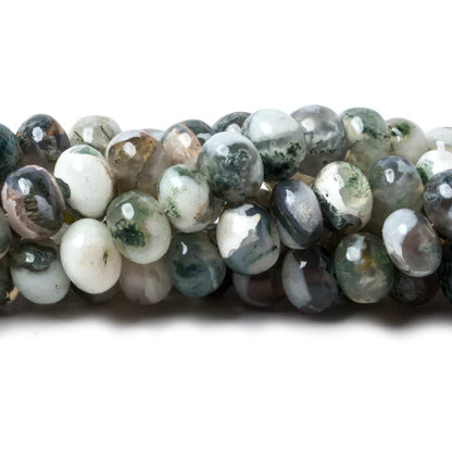 6 - 7mm Mossy Agate Plain Rondelle Beads 16 inch 77 pieces