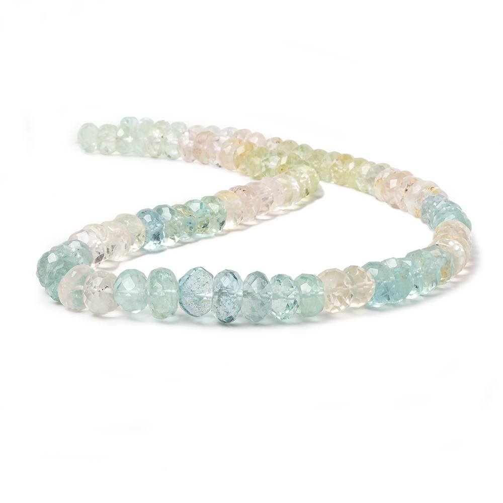 6-7mm Multi Colored Beryl Beads Faceted Rondelle 14 inch 84 pieces