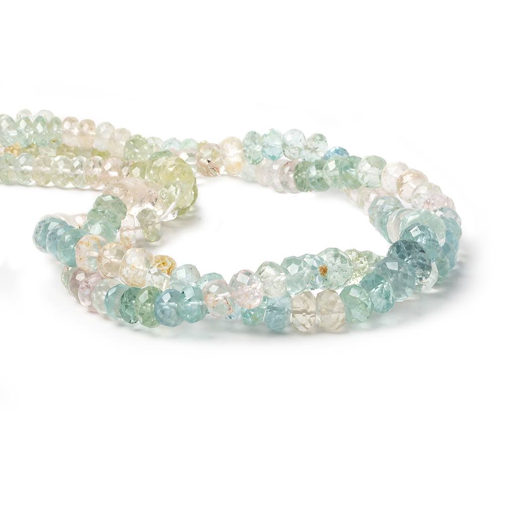 6-7mm Multi Colored Beryl Beads Faceted Rondelle 14 inch 84 pieces