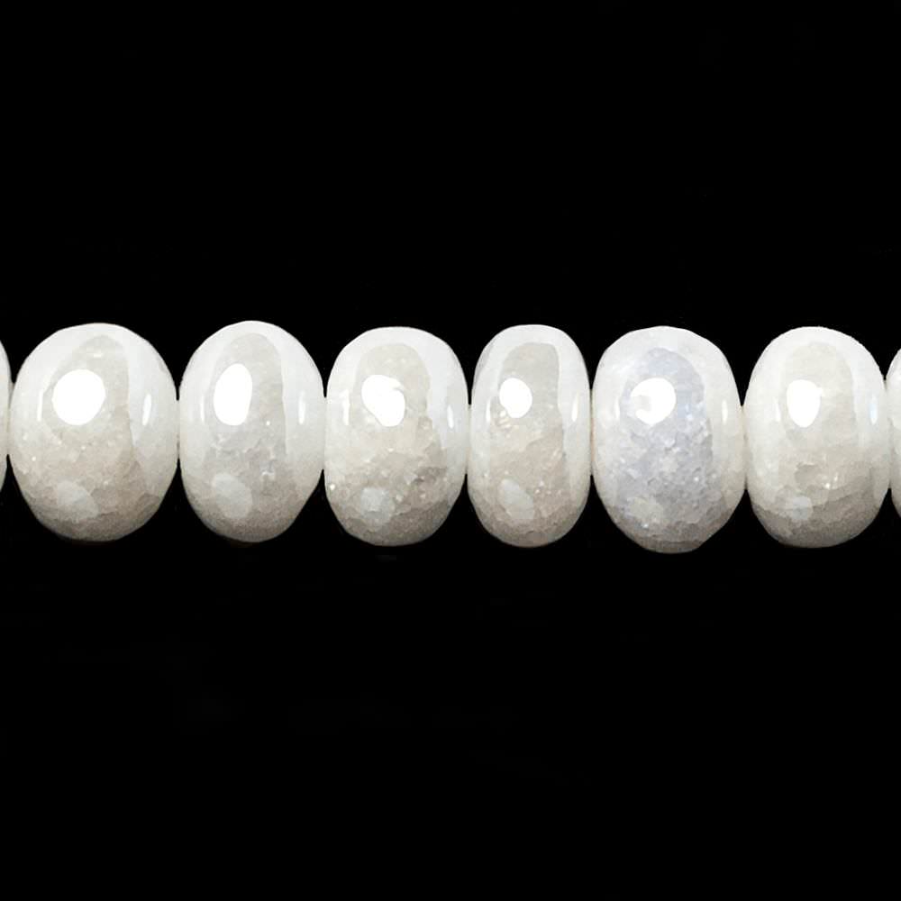 6-7mm Mystic Pearly White Quartz plain rondelle beads 15 inch 86 pieces