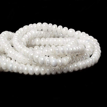 6-7mm Mystic Pearly White Quartz plain rondelle beads 15 inch 86 pieces