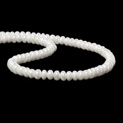 6-7mm Mystic Pearly White Quartz plain rondelle beads 15 inch 86 pieces
