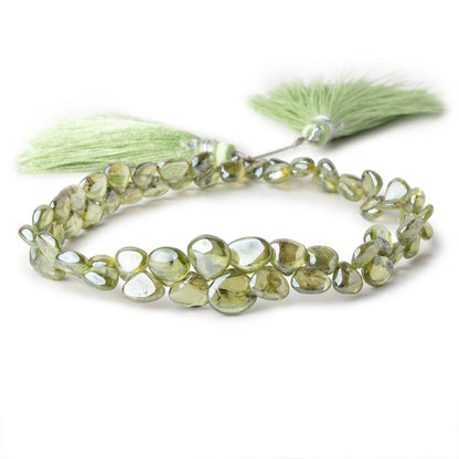 6-7mm Mystic Prehnite Plain Heart Beads 8 inch 58 pieces