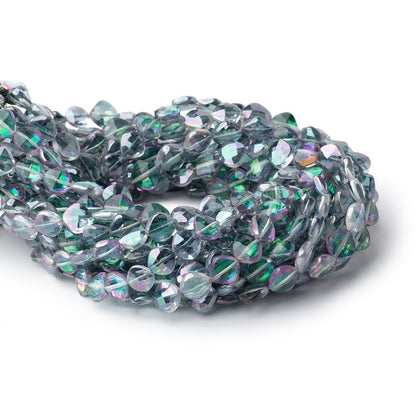 6-7mm Mystic White Topaz Faceted Pillow Beads 9 inch 30 pieces