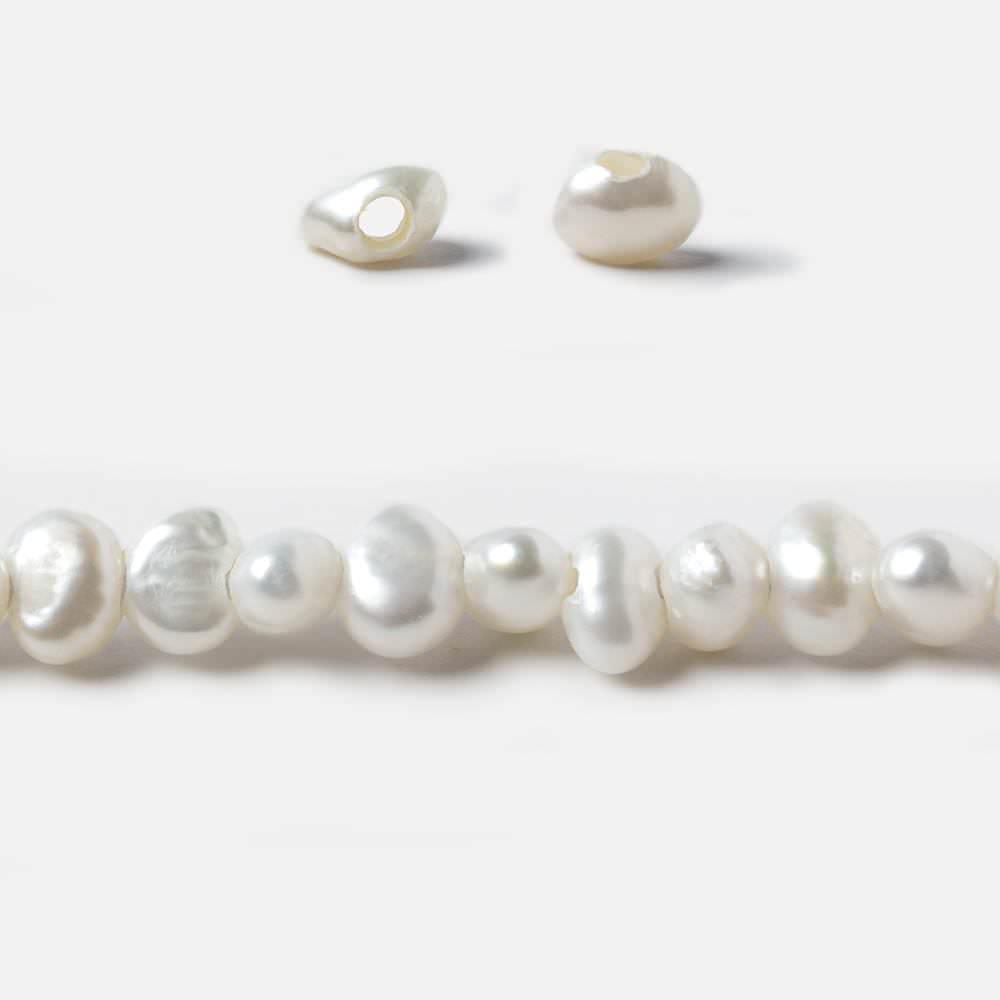 6-7mm Off White Baroque 2.5mm Large Hole Pearls 15 inch 85 pieces