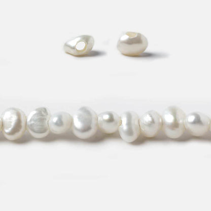 6-7mm Off White Baroque 2.5mm Large Hole Pearls 15 inch 85 pieces