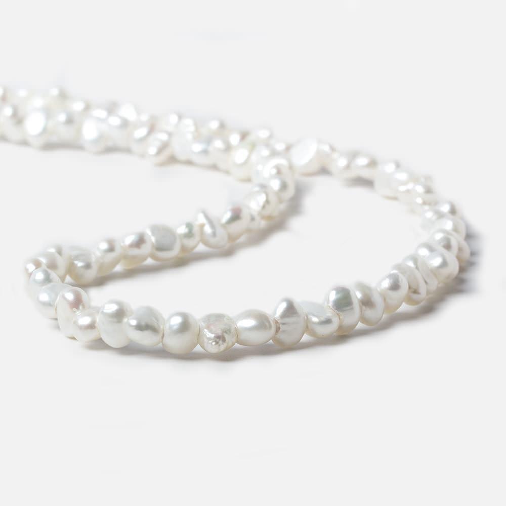 6-7mm Off White Baroque 2.5mm Large Hole Pearls 15 inch 85 pieces