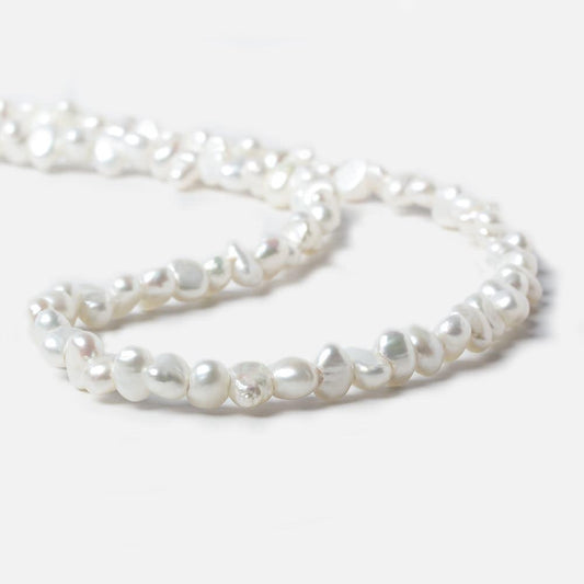 6-7mm Off White Baroque 2.5mm Large Hole Pearls 15 inch 85 pieces