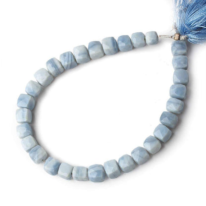 6-7mm Owyhee Denim Blue Opal Faceted Cube Beads 7.75 inch 29 pieces