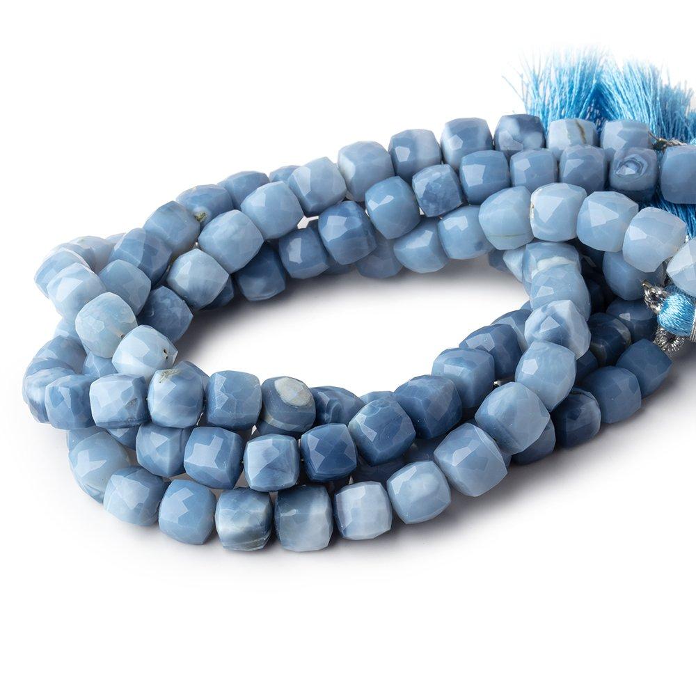 6-7mm Owyhee Denim Blue Opal Faceted Cube Beads 8 inch 29 pieces
