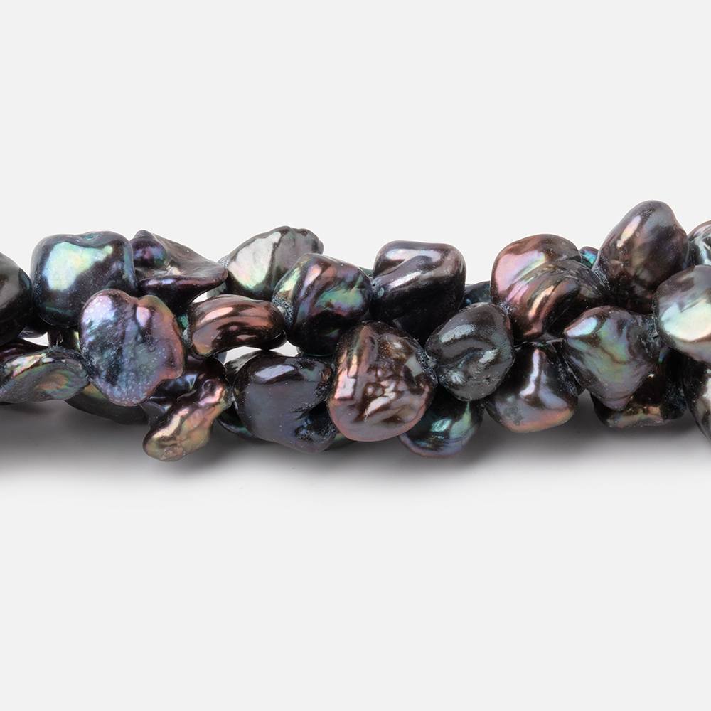 6-7mm Peacock Side Drill Keshi Freshwater Pearls 16 inch 60 pieces