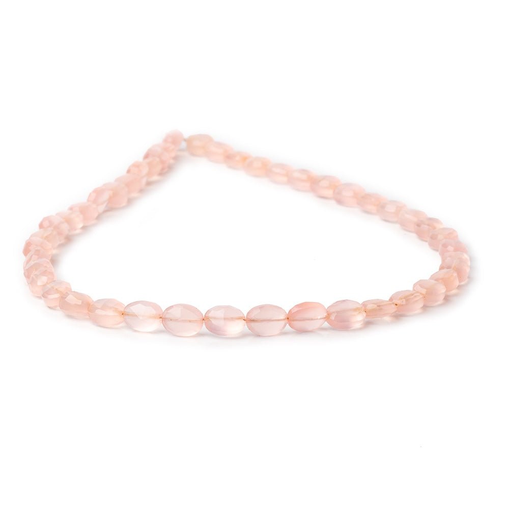 6-7mm Pink Chalcedony Faceted Oval Beads 12.5 inch 43 pieces