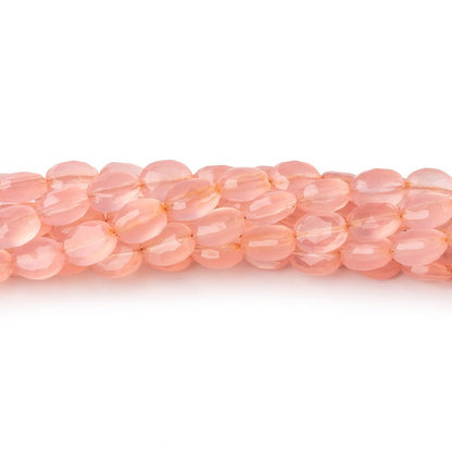 6-7mm Pink Chalcedony Faceted Oval Beads 12.5 inch 43 pieces