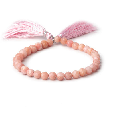 6-7mm Pink Peruvian Opal Faceted Round Beads 8 inch 30 pieces