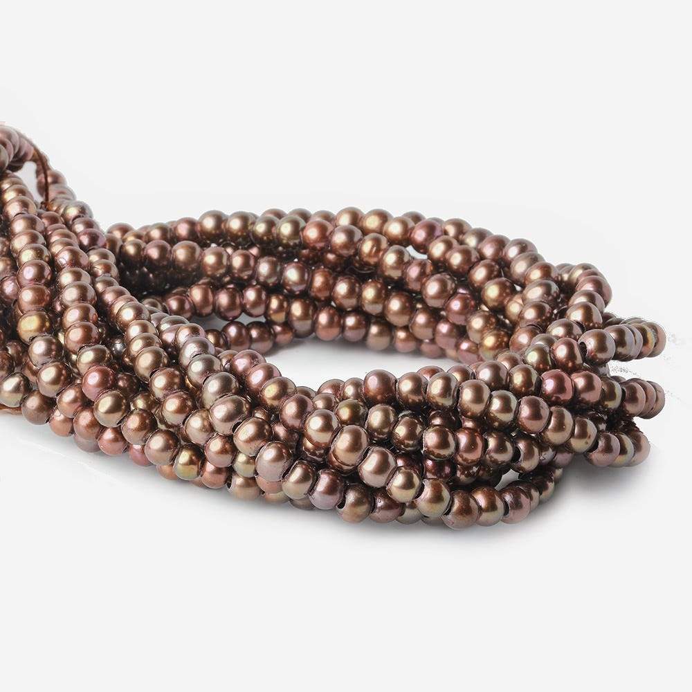 6-7mm Plum Large Hole Off Round Freshwater Pearl 2.5mm drill hole, 15 inch, 75 pieces