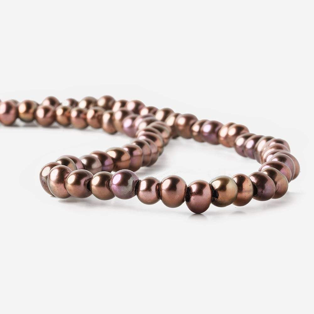 6-7mm Plum Large Hole Off Round Freshwater Pearl 2.5mm drill hole, 15 inch, 75 pieces