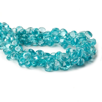 6-7mm Pool Blue Apatite Plain Heart Beads 8.5 inch 60 pieces