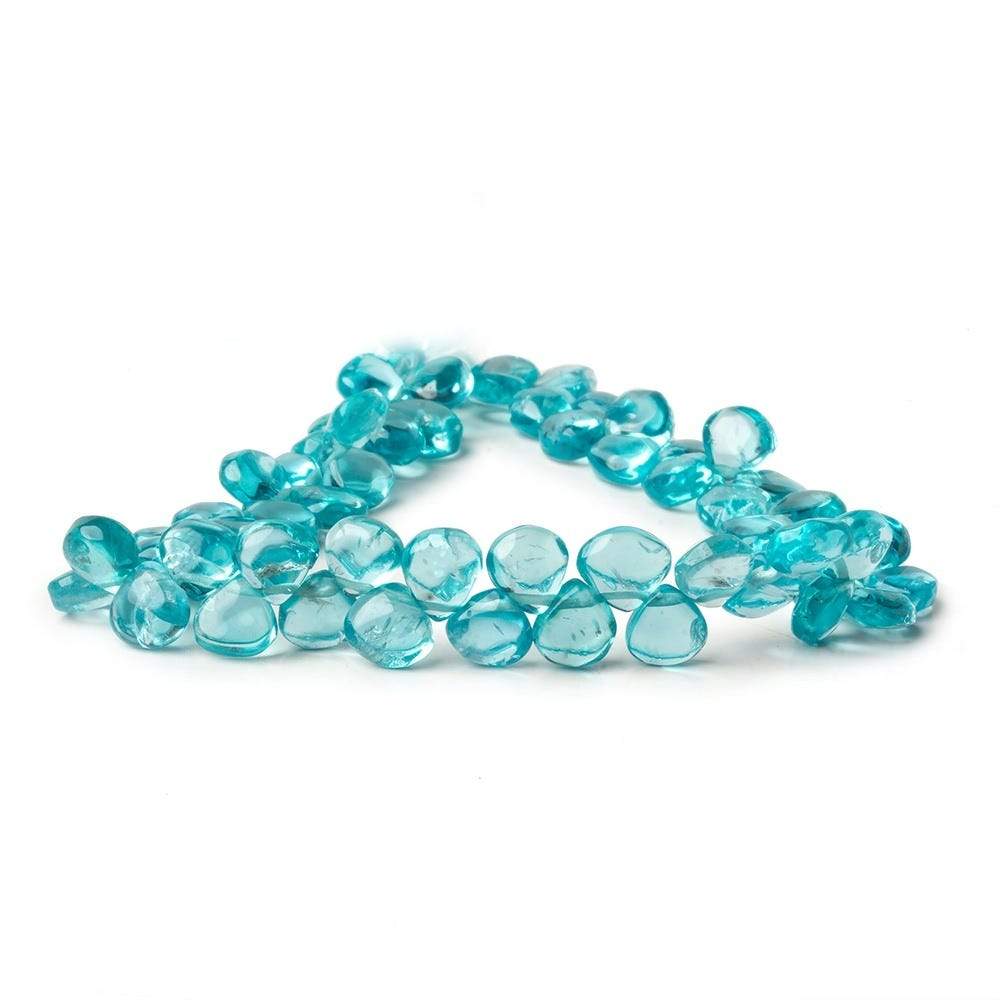 6-7mm Pool Blue Apatite Plain Heart Beads 8.5 inch 60 pieces