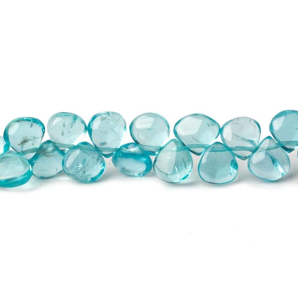 6-7mm Pool Blue Apatite Plain Heart Beads 8.5 inch 60 pieces