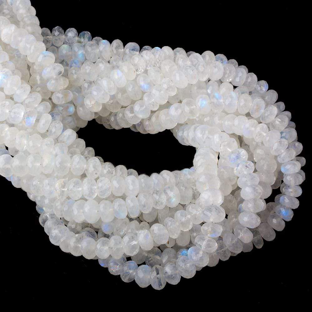 6-7mm Rainbow Moonstone Faceted Rondelle Beads 16 inch 92 pieces AA
