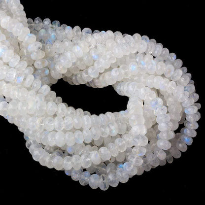 6-7mm Rainbow Moonstone Faceted Rondelle Beads 16 inch 92 pieces AA