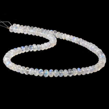 6-7mm Rainbow Moonstone Faceted Rondelle Beads 16 inch 92 pieces AA