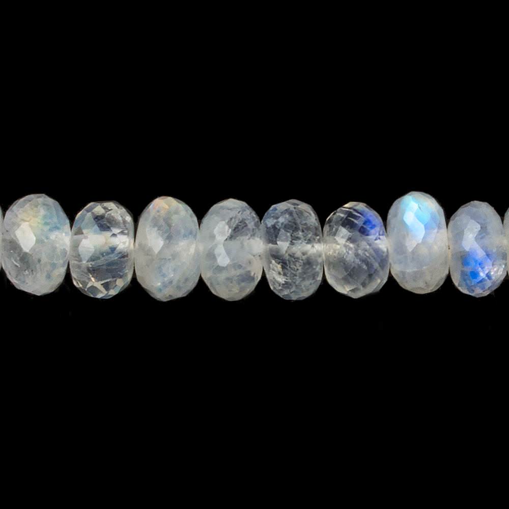 6-7mm Rainbow Moonstone Faceted Rondelle Beads 16 inch 92 pieces AA