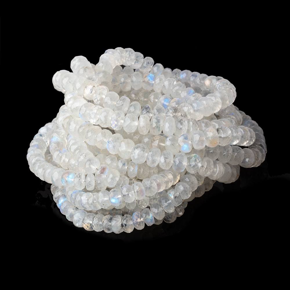 6-7mm Rainbow Moonstone Faceted Rondelle Beads 18 inch 115 pieces