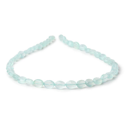6-7mm Seafoam Blue Chalcedony Faceted Oval Beads 12.5 inch 43 pieces