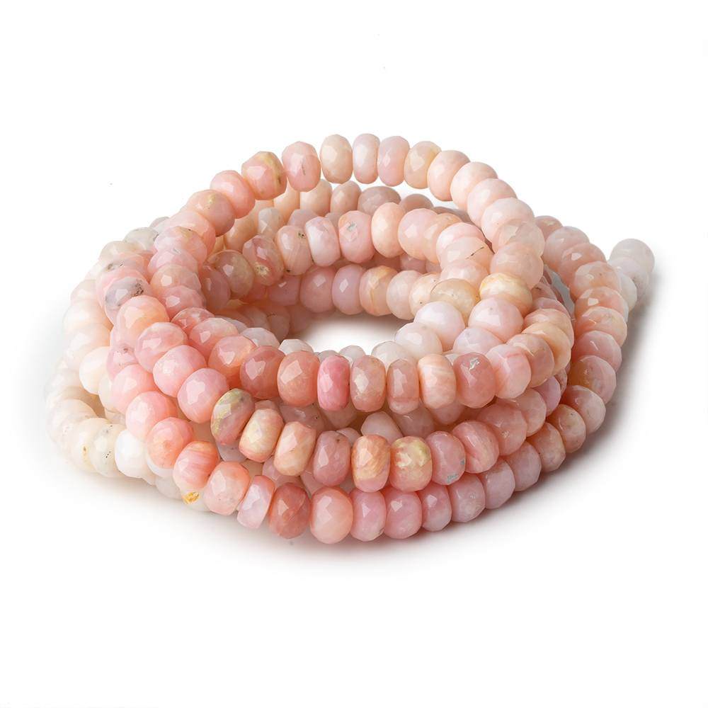 6-7mm Shaded Pink Peruvian Opal Faceted Rondelle Beads 18 inch 106 pieces
