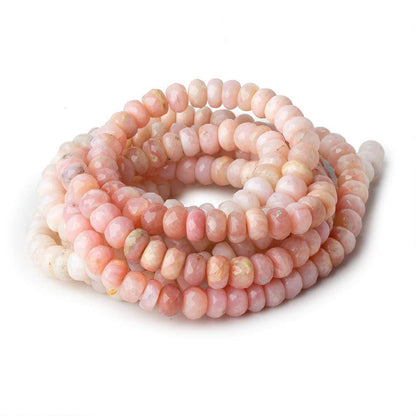 6-7mm Shaded Pink Peruvian Opal Faceted Rondelle Beads 18 inch 106 pieces
