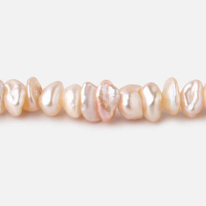 6-7mm Shades of Peach Center Drill Keshi Freshwater Pearls 15.5 inch 94 Beads