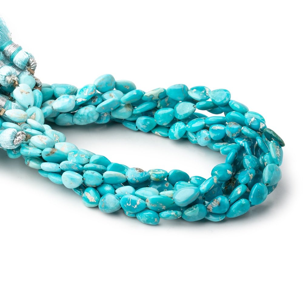 6-7mm Sleeping Beauty Turquoise Plain Pear Beads 7.75 inch 24 pieces