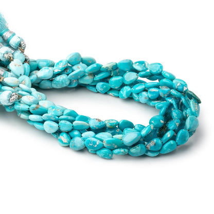 6-7mm Sleeping Beauty Turquoise Plain Pear Beads 7.75 inch 24 pieces