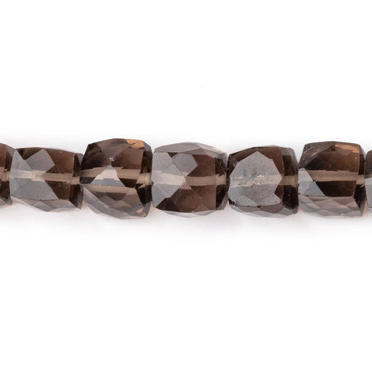 6-7mm Smoky Quartz Faceted Cube Beads 8 inch 30 pieces