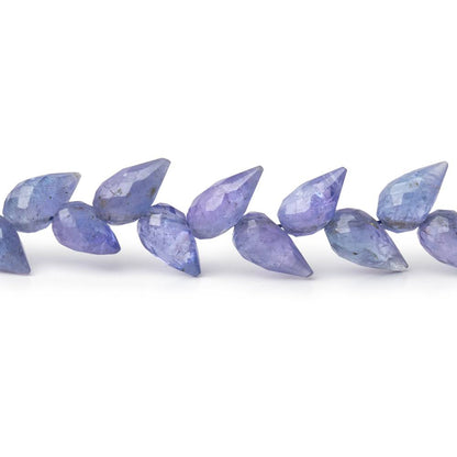 6-7mm Tanzanite Shoulder Drill Faceted Tear Drop 3.75 inch 20 Beads AA