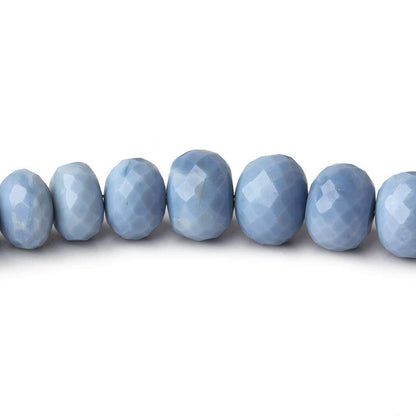 6-8.5mm Owyhee Denim Blue Opal Faceted Rondelle Beads 16 inch 95 beads
