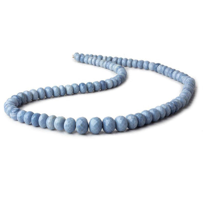 6-8.5mm Owyhee Denim Blue Opal Faceted Rondelle Beads 16 inch 95 beads