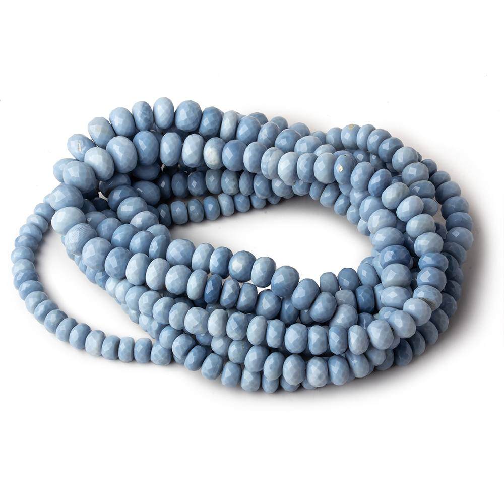 6-8.5mm Owyhee Denim Blue Opal Faceted Rondelle Beads 16 inch 95 beads